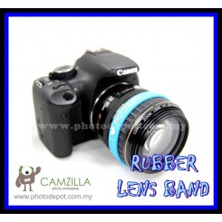 PHOTOGRAPHY Logo Silicone SKY BLUE Rubber Lens Band , Flash Band , Wrist Band